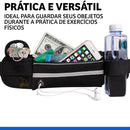 Pochete Esportiva Preta – Porta Celular, Garrafa e Utensílios para Corrida
